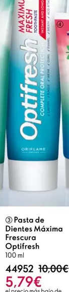 Oferta de Oriflame - Pasta De Dientes Maxima Frescura Optifresh por 5,79€ en Oriflame