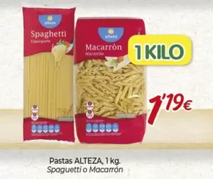 Oferta de Alteza - Pastas Spaguetti O Macarron por 1,19€ en Alsara Supermercados