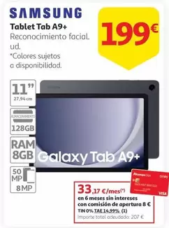 Oferta de Samsung - Tablet Tab A9+ por 199€ en Alcampo