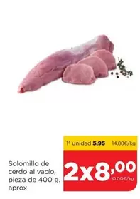 Oferta de Solomillo De Cerdo Al Vacio por 5,95€ en Alimerka