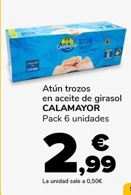 Oferta de Calamayor - Atun Trozos En Aceite De Girasol por 2,99€ en Supeco