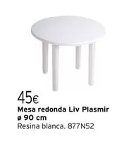 Oferta de LIV - Mesa Redonda Liv Plasmir Ø 90 Cm por 45€ en Cadena88