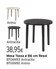 Oferta de Antracita - Mesa Tossa Ø 86 Cm por 38,95€ en Cadena88