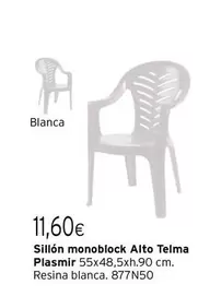 Oferta de Sillón Monoblock Alto Telma por 11,6€ en Cadena88