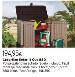 Oferta de Keter - Cobertizo Keter It Out 880 por 194,95€ en Cadena88