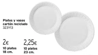 Oferta de Platos Y Vasos Cartón Reciclado por 2€ en Cadena88