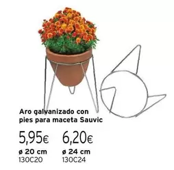 Oferta de Aro -  Galvanizado Con Pies Para Maceta Sauvic por 6,2€ en Cadena88