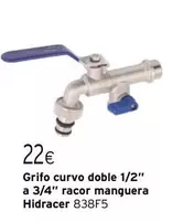 Oferta de Grifo Curvo Doble 1/2" A 3/4" Hacor Manguera por 22€ en Cadena88