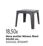 Oferta de Antracita - Mesa Auxiliar Monaco Resol 50x50 Cm por 18,5€ en Cadena88