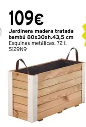 Oferta de Jardinera Madera Tratada Bambu por 109€ en Cadena88