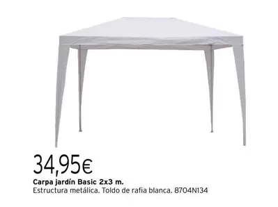 Oferta de Basic - Carpa Jardín Basic 2x3 M. por 34,95€ en Cadena88