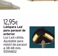 Oferta de Lámpara Led Parasol De Exterior por 12,95€ en Cadena88