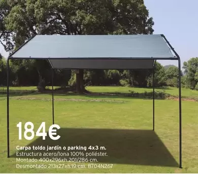 Oferta de Carpa Tollo Jardín O Parking por 184€ en Cadena88