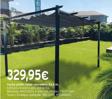 Oferta de Antracita - Carpa Jardín por 329,95€ en Cadena88