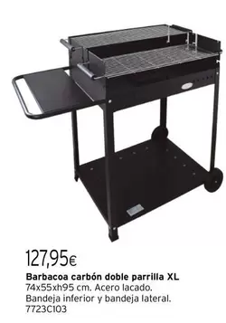 Oferta de Barbacoa Carbón Doble Parrilla Xl por 127,95€ en Cadena88