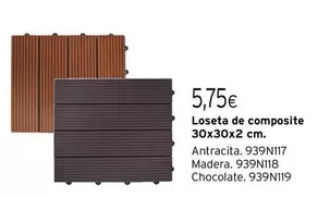 Oferta de Antracita - Loseta De Composite 30x30x2 Cm por 5,75€ en Cadena88