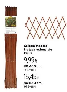 Oferta de Celosía Madera Tratada Extensible por 9,99€ en Cadena88