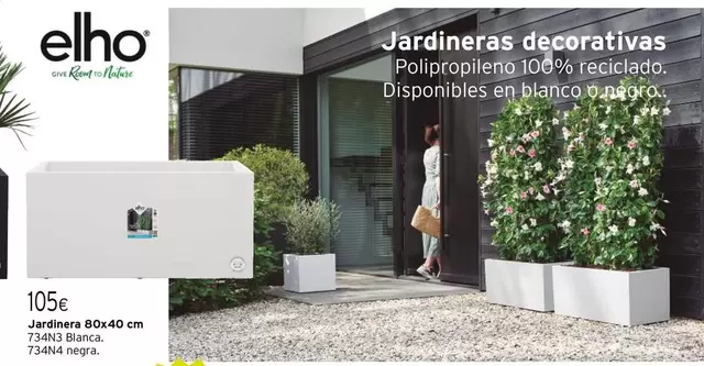 Oferta de Blanco - Jardinera 80x40 Cm por 105€ en Cadena88