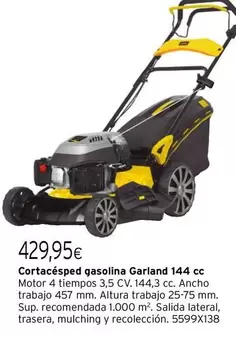 Oferta de Garland - Cortacépped Gasolina 144 Cc por 429,95€ en Cadena88