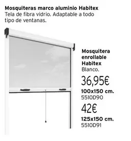 Oferta de Habitex - Mosquitera Marco Aluminio por 42€ en Cadena88