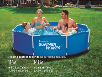 Oferta de Piscina tubular redonda por 148€ en Cadena88