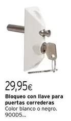 Oferta de Blanco - Bloqueo Con Llave Para Puertas Correderas por 29,95€ en Cadena88