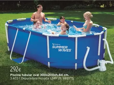 Oferta de Piscina Tubular Oval 300x200xh.84 Cm por 292€ en Cadena88