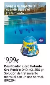 Oferta de Gre - Dosificador Cloro Flotante  Poolpó por 19,99€ en Cadena88