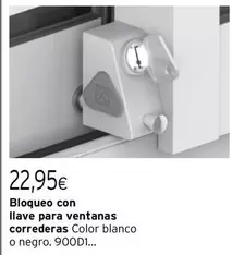 Oferta de Blanco - Bloqueo Con Llave Para Ventanas Correderas por 22,95€ en Cadena88