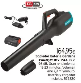 Oferta de Gardena - Soplador Batería  Powerjet 18V P4A por 164,95€ en Cadena88