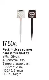 Oferta de Solares - Pack 4 Picas  Para Jardin Gretita por 17,5€ en Cadena88