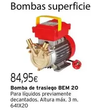 Oferta de Bomba De Trasiego Bem 20 por 84,95€ en Cadena88