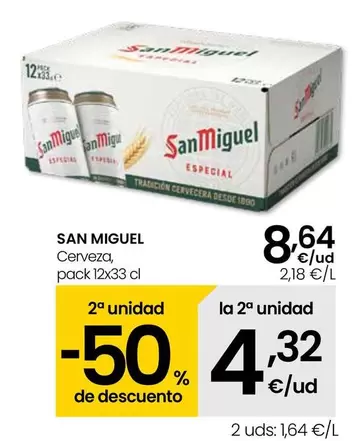 Oferta de San Miguel - Cerveza por 8,64€ en Eroski