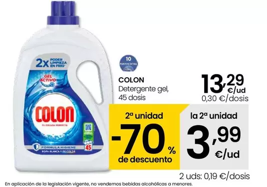 Oferta de Colon - Detergente Gel por 13,29€ en Eroski