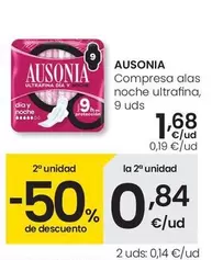 Oferta de Ausonia - Compresa Alas Noche Ultrafina por 1,68€ en Eroski