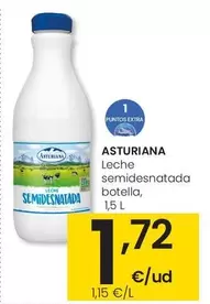 Oferta de Central Lechera Asturiana - Leche Semidesnatada Botella por 1,72€ en Eroski