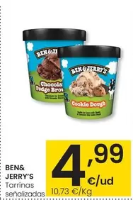 Oferta de Ben & Jerry's - Tarrinas Senalizadas por 4,99€ en Eroski