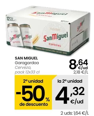 Oferta de San Miguel - Cerveza por 8,64€ en Eroski