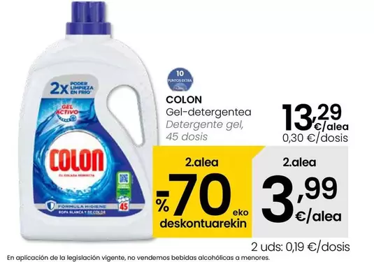 Oferta de Colon - Detergente Gel por 13,29€ en Eroski