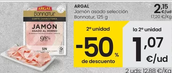 Oferta de Argal - Jamon Asado Seleccion/ Bonnatur por 2,15€ en Eroski