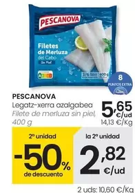 Oferta de Pescanova - Filete De Merluza Sin Piel por 5,65€ en Eroski