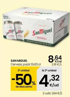 Oferta de San Miguel - Cerveza por 8,64€ en Eroski