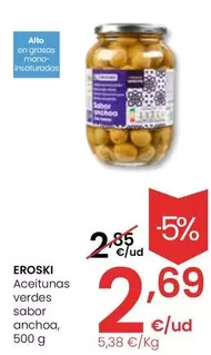 Oferta de Eroski - Aceitunas Verdes Sabor Anchoa por 2,69€ en Eroski