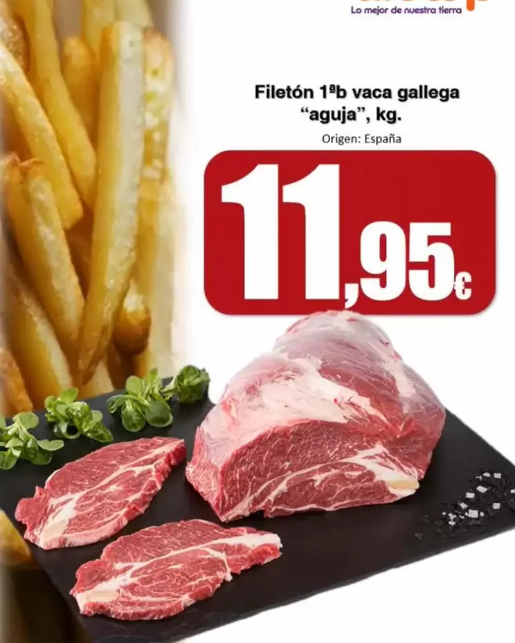 Oferta de De Nuestra Tierra - Fileton 1ob Vaca Gallega "aguja" por 11,95€ en Super Alcoop