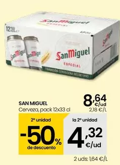 Oferta de San Miguel - Cerveza por 8,64€ en Eroski