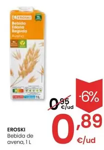 Oferta de Eroski - Bebida De Avena por 0,89€ en Eroski