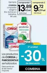 Oferta de Corega - Limpiador Oxigeno Bio-Actuvo En Tabletas por 13,89€ en Eroski