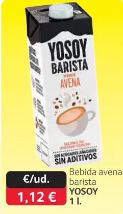 Oferta de YoSoy - Bebida Avena Barista por 1,12€ en Gros Mercat