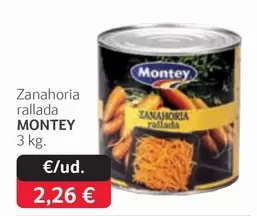 Oferta de Montey - Zanahoria Rallada por 2,26€ en Gros Mercat