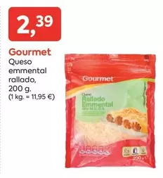 Oferta de Gourmet - Queso Emmental Rallado por 2,39€ en Suma Supermercados